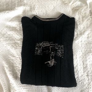 Vintage embroidered crewneck knit sweater